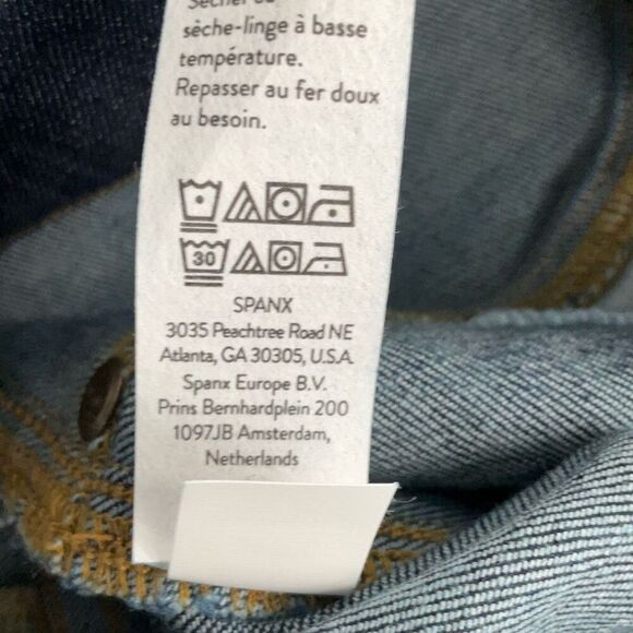 Spanx Indigo Denim Pull On Mid-Rise Bootcut Jeans Medium Wash Size Petite Medium - Picture 6 of 8